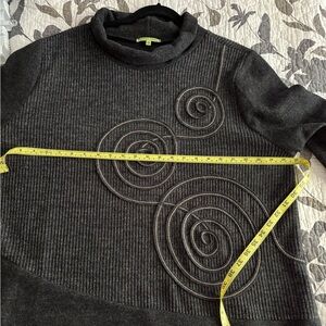 Trisha Tyler Charcoal Ribbed Sweater